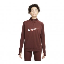 Kvinde Langærmet T-Shirt Nike Dri-FIT Swoosh Run Brun