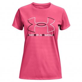 Kortærmet T-shirt til Kvinder Under Armour Big Logo Pink