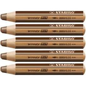 Stabilo Farveblyanter Stabilo Woody Brun 3-i-1 (5 enheder)