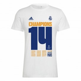 Kortærmet fodboldtrøje til mænd Adidas Real Madrid Champions 2022