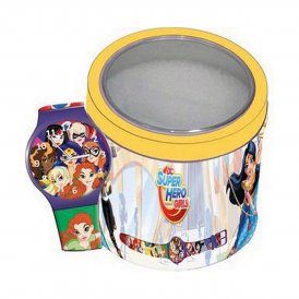Cartoon Ur til små børn SUPER HERO GIRLS - TIN BOX ***SPECIAL PRICE*** (Ø 33 mm)