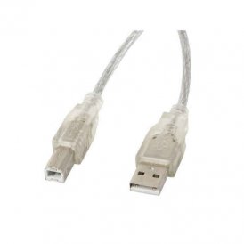 USB A til USB B-kabel Lanberg CA-USBA-12CC-0030-TR Printer Gennemsigtig 3 m (3 m)