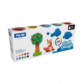 Modellervoks Spil Milan Soft dough 913510B Gul Blå Multifarvet 85 g Vegetabilsk (10 enheder)