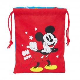 Madkasse med tilbehør Mickey Mouse Clubhouse Fantastic 20 x 25 x 1 cm sæk (sack) Blå Rød