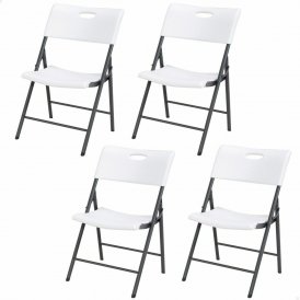 Polstrede Campingstolen Lifetime Hvit 4 enheter 50 x 58 x 83 cm