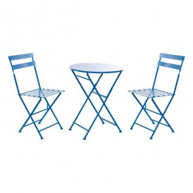 Spisebordsæt med 2 stole DKD Home Decor MB-166634 Blå 80 cm 60 x 60 x 70 cm (3 pcs)