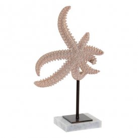 Dekorativ figur DKD Home Decor Stjerne 20,20 x 8 x 31,5 cm Koral Hvid Harpiks Marmor Søstjerne