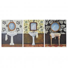 Maleri DKD Home Decor Lærred Toiletter (30 x 1,8 x 40 cm)