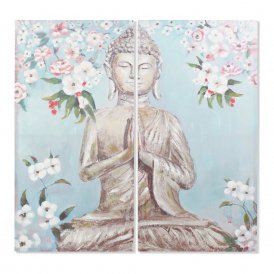 Maleri DKD Home Decor CU-181694 Lærred Buddha Orientalsk (140 x 3 x 140 cm) (2 pcs)