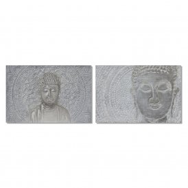 Maleri DKD Home Decor 120 x 2,8 x 80 cm Buddha Orientalsk (2 enheder)