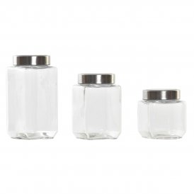 DKD Home Decor Sæt med 3 Dåser DKD Home Decor 750 ml 8,5 x 8,5 x 18 cm