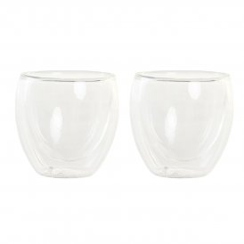 DKD Home Decor Glasset Transparent Glas Borosilikatglas 100 ml 2 Delar keramik