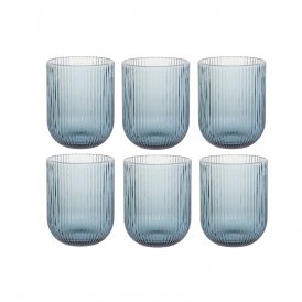 DKD Home Decor Glasset DKD Home Decor Blå Glas 240 ml (6 antal)