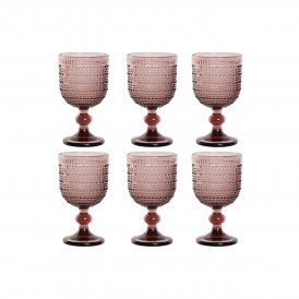 Home ESPRIT Sæt med glas Home ESPRIT rosa Krystal 240 ml (6 enheder)