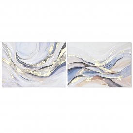 Maleri Home ESPRIT Abstrakt Moderne Med relief 100 x 3,7 x 70 cm (2 enheder)
