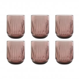 Home ESPRIT Glassæt Home ESPRIT rosa Krystal (6 enheder)