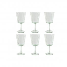 Home ESPRIT Sæt med glas Home ESPRIT Grøn Krystal 9 x 9 x 17,8 cm (6 enheder)