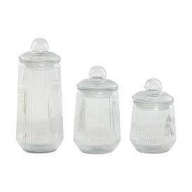 Home ESPRIT Sæt med 3 Dåser Home ESPRIT Gennemsigtig Silikone Krystal 1,4 L 3 Dele