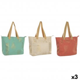 Håndtasker til damer Home ESPRIT Grøn Beige Gylden Koral 55 x 14 x 35 cm (3 enheder)