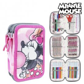 Tredobbelt Penalhus GIOTTO Minnie Mouse (43 pcs) Pink