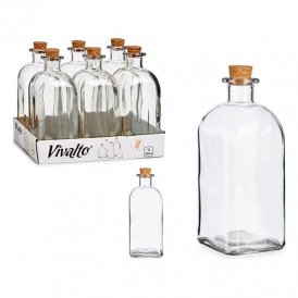 Glasflaske Vivalto Gennemsigtig Kork Glas (1000 ml)