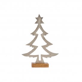 Kerstboom Silhouet 5 x 29 x 20,5 cm Zilverkleurig Hout