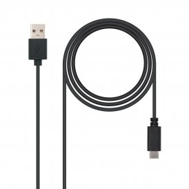 USB A til USB C-kabel NANOCABLE 10.01.2100 Sort 50 cm