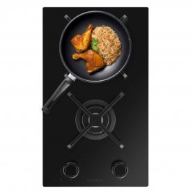 Cecotec Gasplade Bolero Squad G 2400S Nano Glass 2 Brændere 5200W Støbejern Sort
