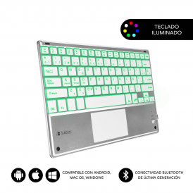 Bluetooth keyboard med tabletstøtte Subblim SUB-KBT-SMBT50 Spansk qwerty Sort/Hvid Spansk