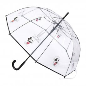 Paraply Mickey Mouse Gennemsigtig Sort PoE