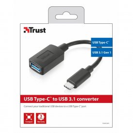 USB A til USB C-kabel Trust 20967 Sort