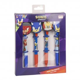 Sæt med Kuglepenne Sonic 4 Dele Multifarvet