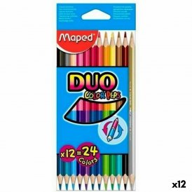 Maped Farveblyanter Maped Duo Color' Peps Multifarvet Dobbelt afsluttet 12 Dele (12 enheder)