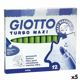 Giotto Sæt med Fiberpenne Giotto Turbo Maxi Lysegrøn (5 enheder)