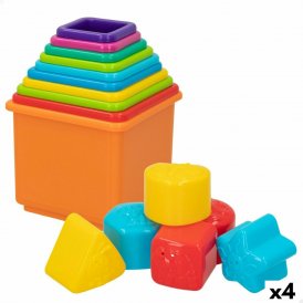 PlayGo Staplingsbara block 16 Delar 4 antal 10, 5 x 9 cm Plast
