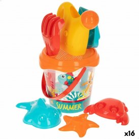 Colorbaby Sæt med legetøj til stranden Colorbaby polypropylen (16 enheder)