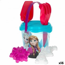 Frozen Sæt med legetøj til stranden Frozen Elsa & Anna Ø 18 cm (16 enheder)