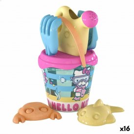 Hello Kitty Sæt med legetøj til stranden Hello Kitty Ø 18 cm (16 enheder)