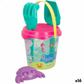 Peppa Pig Sæt med legetøj til stranden Peppa Pig Ø 18 cm (16 enheder)