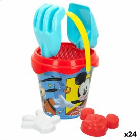 Mickey Mouse Sæt med legetøj til stranden Mickey Mouse Ø 14 cm Plastik (24 enheder)