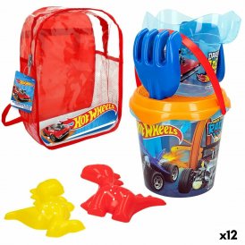 Hot Wheels Sæt med legetøj til stranden Hot Wheels Ø 18 cm polypropylen (12 enheder)