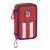 Dobbelt penalhus Atlético Madrid M854 Blå Hvid Rød Sportslig 28 Dele 12.5 x 19.5 x 4 cm