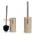 Toiletbørste Beige Sølvfarvet Metal Harpiks Bambus 9,6 x 37,5 x 9,6 cm