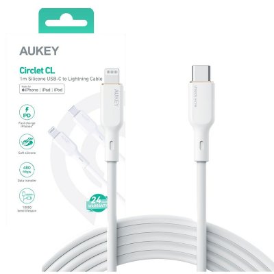 USB til Lightning-kabel Aukey CB-SCL2 Hvid Sort 1,8 m