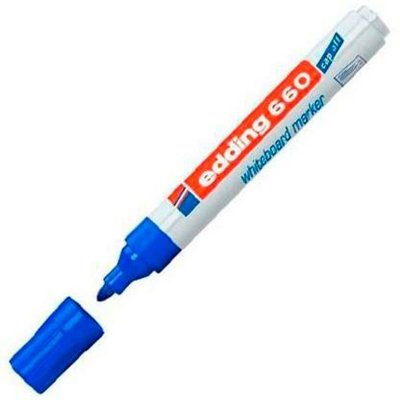 Edding Whiteboard-pen Edding 661 Whiteboard Blå Hvid (10 enheder)