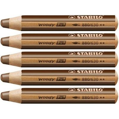 Stabilo Farveblyanter Stabilo Woody Brun 3-i-1 (5 enheder)