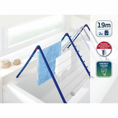 Leifheit Tørrestativ Leifheit Bathtub Dryer Pegasus V 133 x 66,5 cm Blå Hvid Metal