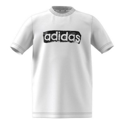 Kortærmet T-shirt til Børn Adidas B G T2 GN1472 Hvid Bomuld