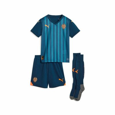 Kurzarm Fußballshirt für Kinder Puma Valencia C.F Away Blau 1-2 Jahre