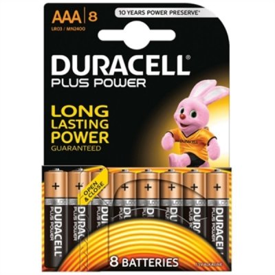 Alkalinebatterier DURACELL Plus LR03 AAA 1.5V (8 pcs)